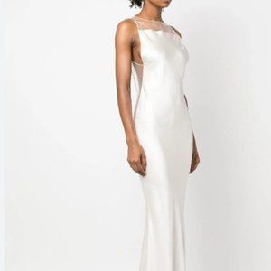 Maison Margiela sheer-neck silk gown (bridal)